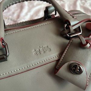 Vintage Coach Leather and Suede Satchel Bag w/ leather interior lining